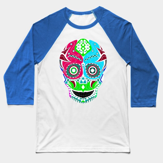 sugar skull of death ecopop Baseball T-Shirt by jorge_lebeau